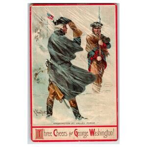 1907 George Washington Valley Forge Postcard P. Veenfliet Art WWI Era